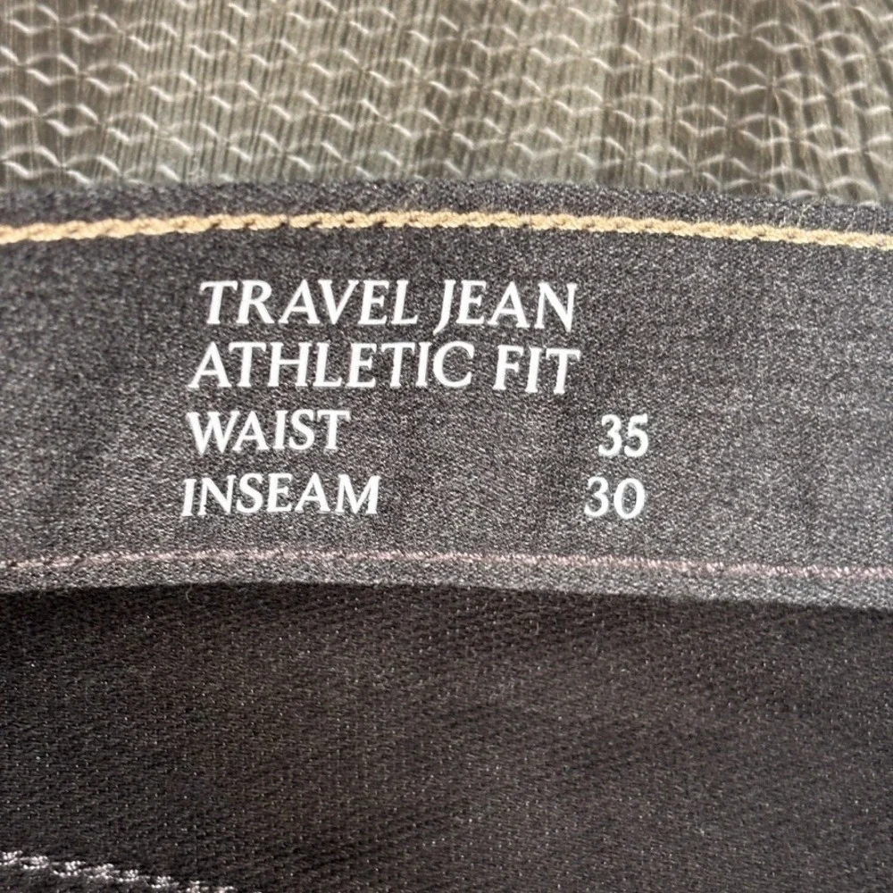 Banana Republic Travel Jeans Mens 35x30 Black NEW Athletic Fit Tapered Dark Wash